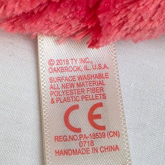 TY Beanie Boo Gilda the Flamingo Plush Pink Blue Eyes - Picture 4 of 5